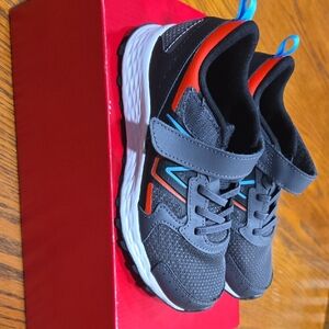 Kids Gray and Red Athletic Shoes